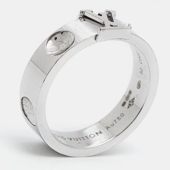 Louis Vuitton Empreinte 18k White Gold Ring Size 52 - Picture 1 of 4